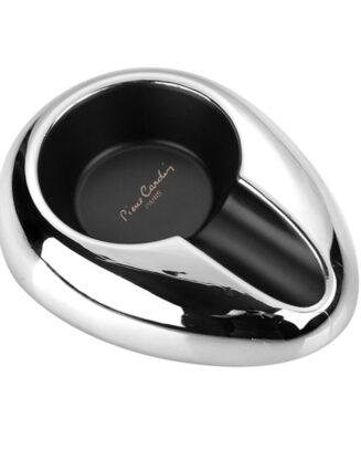 Metal Zinc Alloy Portable Cigar Ashtray in Black and Silver can hold up to ring gauge 60”