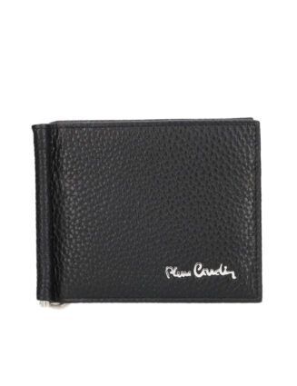 Compact men’s wallet in genuine leather with under-wire money clip